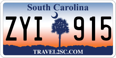 SC license plate ZYI915