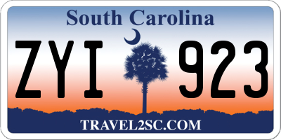 SC license plate ZYI923