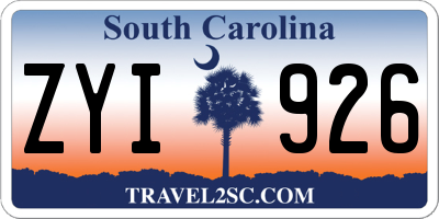 SC license plate ZYI926