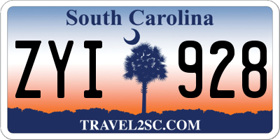 SC license plate ZYI928