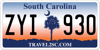 SC license plate ZYI930