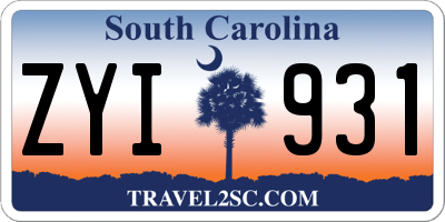 SC license plate ZYI931