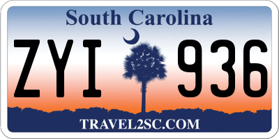 SC license plate ZYI936