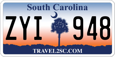 SC license plate ZYI948