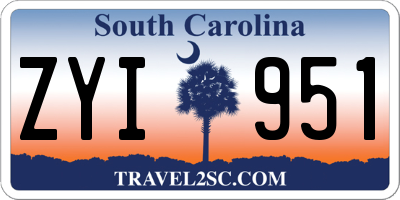 SC license plate ZYI951