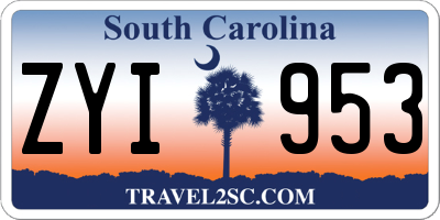 SC license plate ZYI953