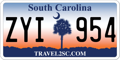 SC license plate ZYI954