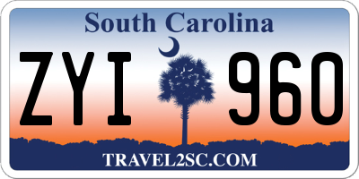 SC license plate ZYI960