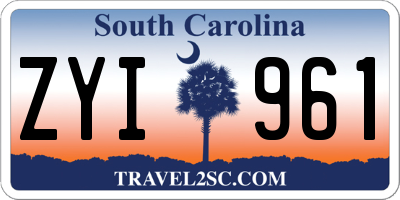 SC license plate ZYI961
