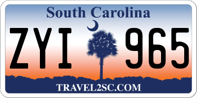 SC license plate ZYI965