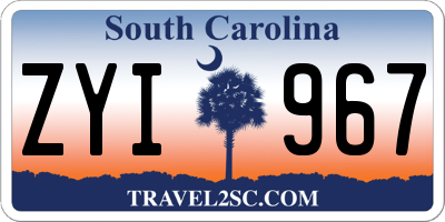SC license plate ZYI967