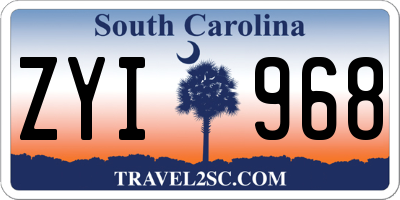 SC license plate ZYI968