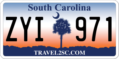 SC license plate ZYI971