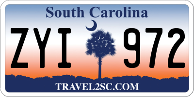 SC license plate ZYI972