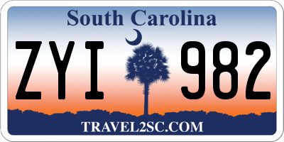 SC license plate ZYI982