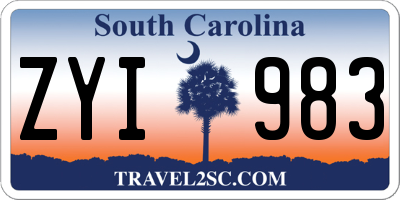SC license plate ZYI983