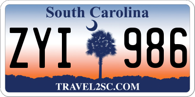 SC license plate ZYI986