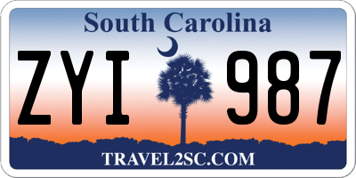SC license plate ZYI987