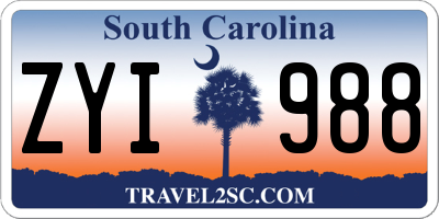 SC license plate ZYI988