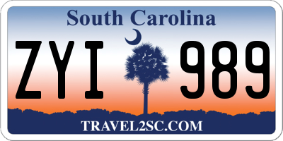 SC license plate ZYI989