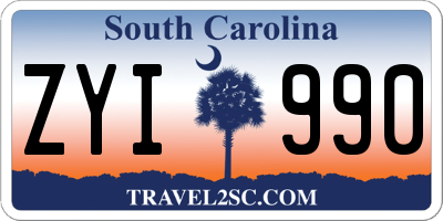 SC license plate ZYI990