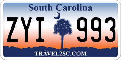 SC license plate ZYI993