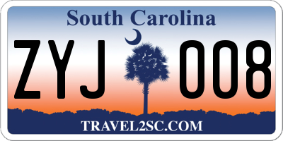 SC license plate ZYJ008