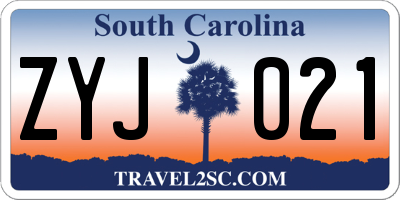 SC license plate ZYJ021