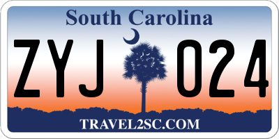 SC license plate ZYJ024