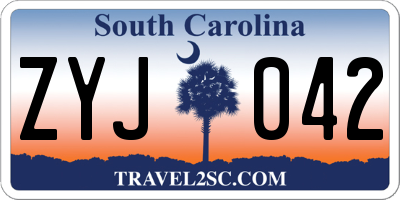 SC license plate ZYJ042