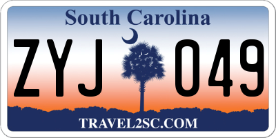 SC license plate ZYJ049