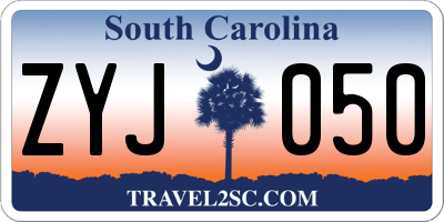 SC license plate ZYJ050