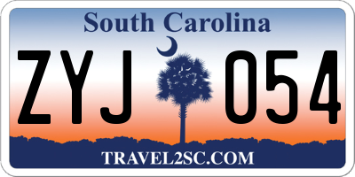SC license plate ZYJ054