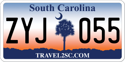 SC license plate ZYJ055
