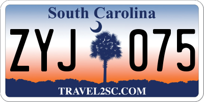 SC license plate ZYJ075