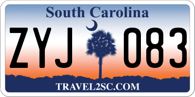 SC license plate ZYJ083