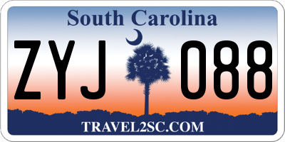 SC license plate ZYJ088