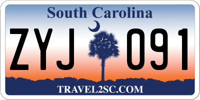 SC license plate ZYJ091