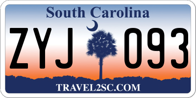 SC license plate ZYJ093