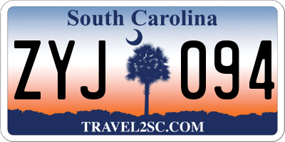 SC license plate ZYJ094