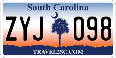 SC license plate ZYJ098
