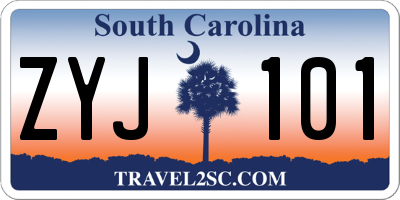SC license plate ZYJ101
