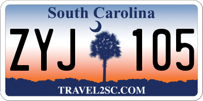 SC license plate ZYJ105