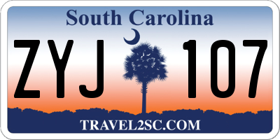 SC license plate ZYJ107