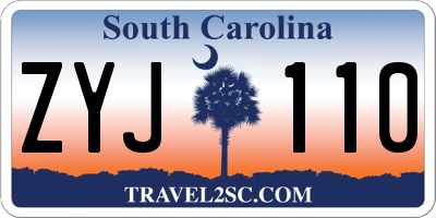 SC license plate ZYJ110