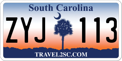 SC license plate ZYJ113