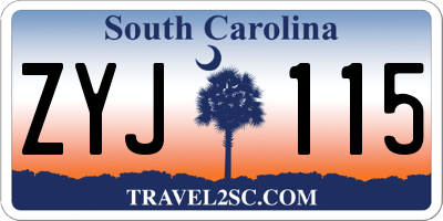 SC license plate ZYJ115