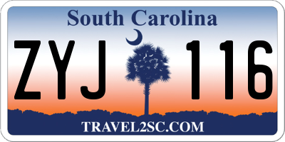 SC license plate ZYJ116