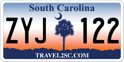 SC license plate ZYJ122