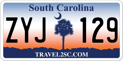 SC license plate ZYJ129